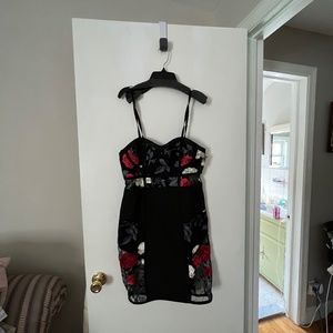 Floral Mesh Bodycon Mini Dress